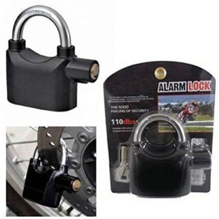 Anti Theft Metal Motion Sensor Alarm Key Lock | 110dBA Waterproof Security Padlock for Home, Office, and Bike Protection | Universal Use Motion-Sensing Door and Lock Alarm