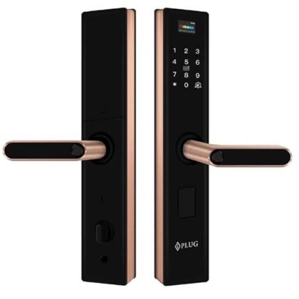 IPLUG Smart Door Lock i-05 V2 | Ultimate 6-Way Access | WiFi Lock | Fingerprint Recognition | OTP Access | Pincode | RFID | Mechanical Key | Premium Stainless Steel Mortise (Red Bronze)