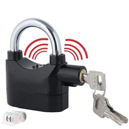 KRySt High Security Alarm Padlock with 110 dB Loud Sound | Weather Resistant Anti-Theft Lock with 3 Keys | Ideal for Home, Gate, Bike, Shed, Garage & Office Security