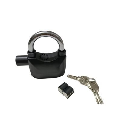 Zebra Vibes Lock with Motion Sensor and 3 Keys, Metallic Finish (Black) - Key Lock