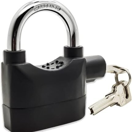 veadax Alarm Security Lock with Motion Sensor Siren and 3 Keys, Metallic Finish for Home Safety Anti Theft System for Home, Office Door and Bikes (Motion Sensing Siren Locks, Metal, Black)