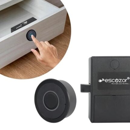 Escozor® DFL03 Concealed Metal Body Fingerprint Drawer Lock,Smart Biometric Cabinet Lock,Safety Electric,Drawer Wardrobe Lock,Furniture Privacy Lock(20 Fingerprints stored & Each Lock Different EKey)