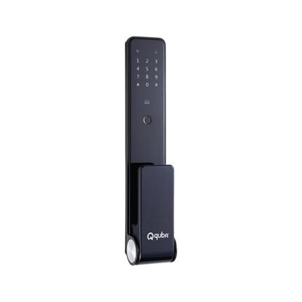 Quba QUANTRA Award-Winning Digital Lock | 5-Way Access Push-Pull Smart Lock | Black | WiFi & Fire Safety with Red Dot Design | Video Call & Emergency Exit | Free Installation | 3 Year Warranty