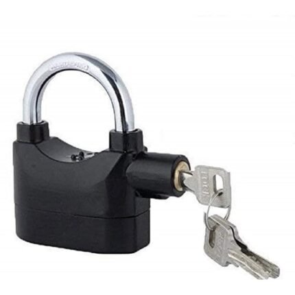 Darshan Mart 11 db Steel Security Anti-Theft Siren Alarm Lock Motor for Home, Bike, Shop, Garage Padlock with Smart Motion Sensor (Black)