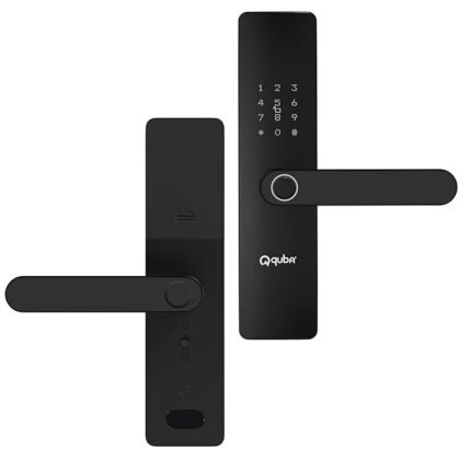 Quba QLICK Digital Smart Lock | 5-Way Access Biometric Door Lock | Black | WiFi & Fingerprint Enabled Security with Anti-Tamper & Hijack Alarm | 2 Keys & 100 User Capacity | 2 Yr Warranty