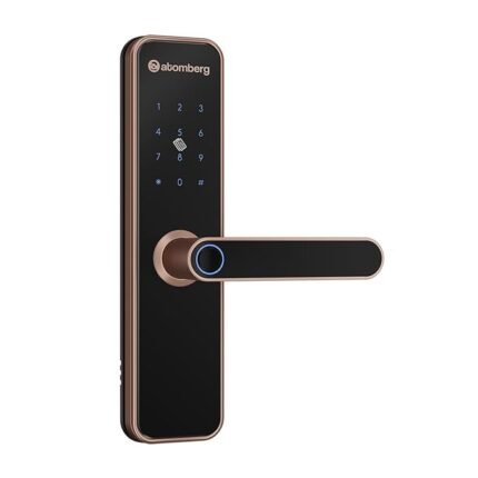 Atomberg Azhero Smart Door Lock | 6 Ways Unlocking | Fingerprint | PIN | Remote OTP | NFC Card | Atomberg App (Data Stored in India) | Key | Free Installation | 2 Year Warranty (Rose Gold)