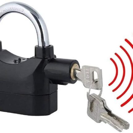 Anti Theft Metal Motion Sensor Alarm Key Lock | 110dBA Waterproof Security Padlock for Home, Office, and Bike Protection | Universal Use Motion-Sensing Door and Lock Alarm (Black, Pack of 1)