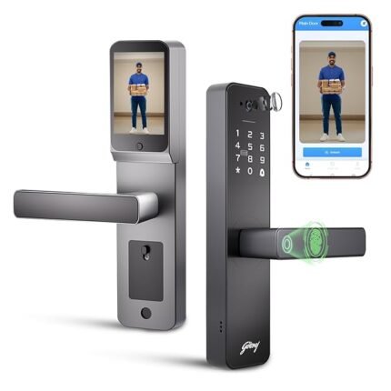 Godrej 'New Launch' Smart Lock | Neo Pro View Digital Lock for Wooden Doors with Camera, View Screen, Wi-fi | Mobile App | Built-in Doorbell I 7 in 1 Access I 3 Yr Warranty I Free Installation