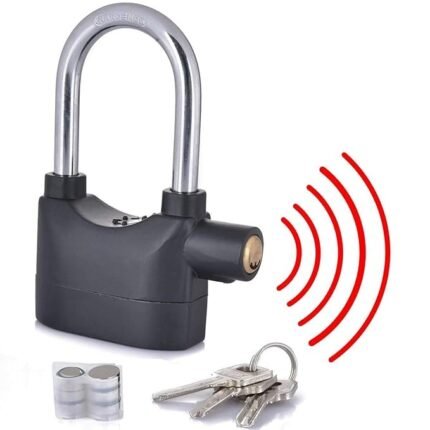 ShopCentre Zinc Anti Theft Pad Sensor Alarm Lock | House | Office | Cycle | Bike (Alarm Lock, 1), Black