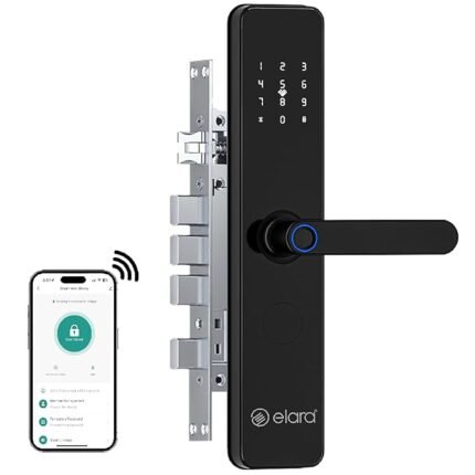 Elara Echo Pro Smart Door Lock, Fingerprint, Card, App, OTP, Keys, PIN Unlock, Alarm Alert, Bluetooth & WiFi. (Echo Pro)