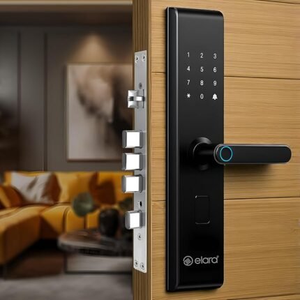 Elara Echo Lite Basic Non-WiFi Smart Door Lock with Fingerprint Scanner, RFID Card Reader, PIN Code, Anti-Theft Alerts, 2-Year Warranty, Black
