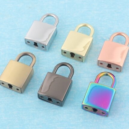Custom Rectangular Padlock,21mm x35mm Personalized Laser Engraved Bag Locks With Key,Metal Blank Padlock For Wedding Gift-7 Colors