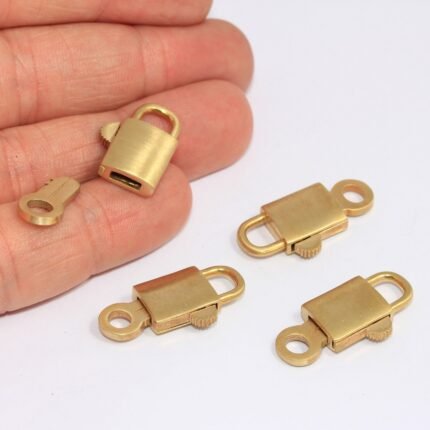 12x25mm Raw Brass Padlock Charms, Mini Lock, Padlock With Key, Love Lock, Lock Necklace, Brass Padlock Pendant, Raw Brass Findings MBGMLS549