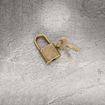 Small Gold Padlock with Key, Mini Padlock for Jewelry Boxes, Brass Suitcase Lock, Metal Keepsake Square Lock for DIY Projects