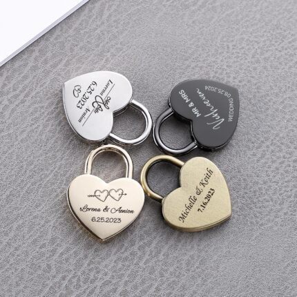 Personalized Mini Heart Lock, Engraved Small Love Padlock, Custom Lock Gift, Wedding Gifts, Anniversary Gifts for Boyfriend Gift for Him