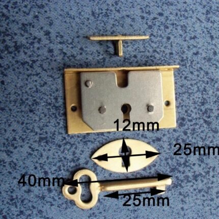 Miniature mortise lock 40mm x 22mm x 7mm n124